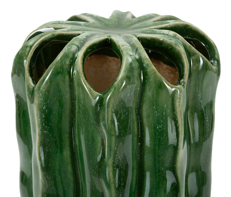 Vaso Cactus Tall Ø11,5x23,5 cm in Ceramica Verde