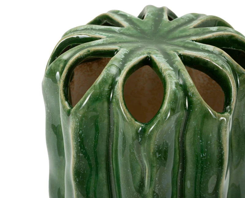 Vaso Cactus Tall Ø11,5x23,5 cm in Ceramica Verde