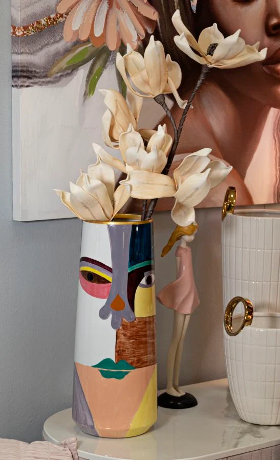Vaso Piccassy Color Tall Ø15x40 cm in Ceramica Multicolor