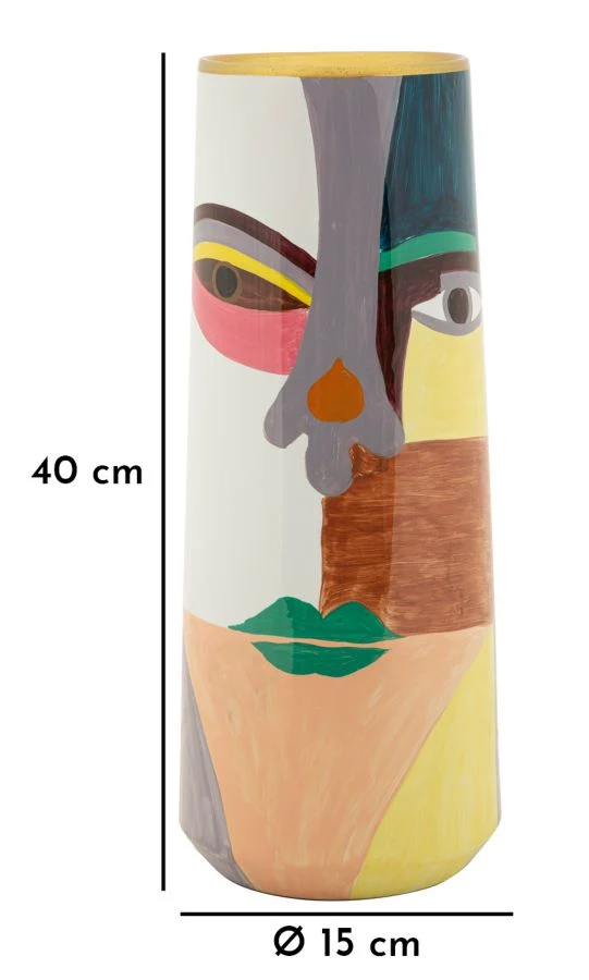 Vaso Piccassy Color Tall Ø15x40 cm in Ceramica Multicolor