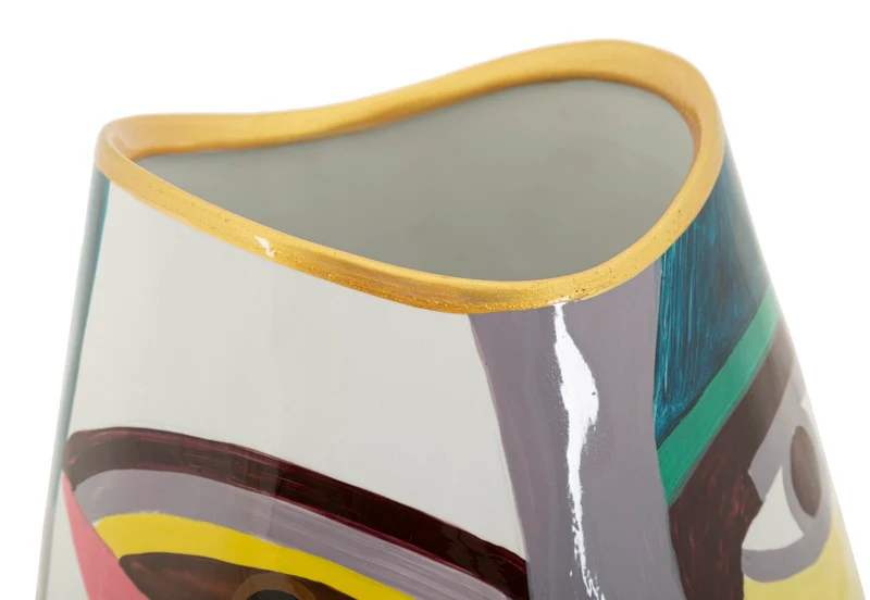 Vaso Piccassy Color Fat Ø19x24,5 cm in Ceramica Multicolor