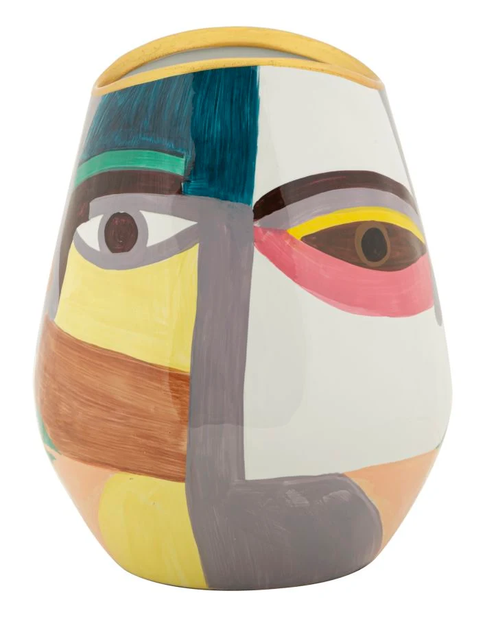 Vaso Piccassy Color Fat Ø19x24,5 cm in Ceramica Multicolor