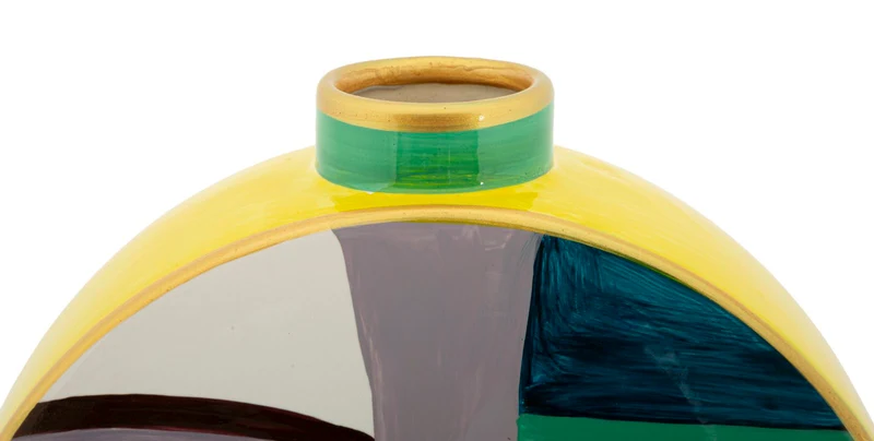 Vaso Piccassy Color Round 23x9x28 cm in Ceramica Multicolor
