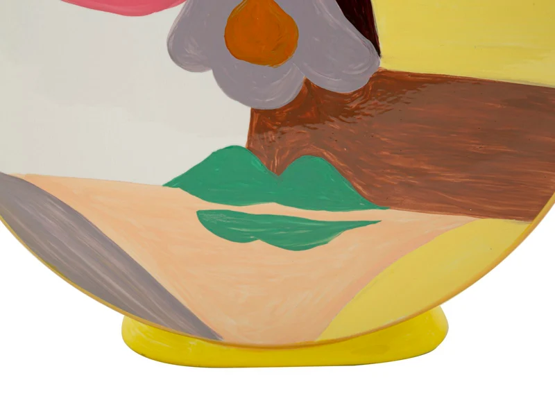 Vaso Piccassy Color Round 23x9x28 cm in Ceramica Multicolor
