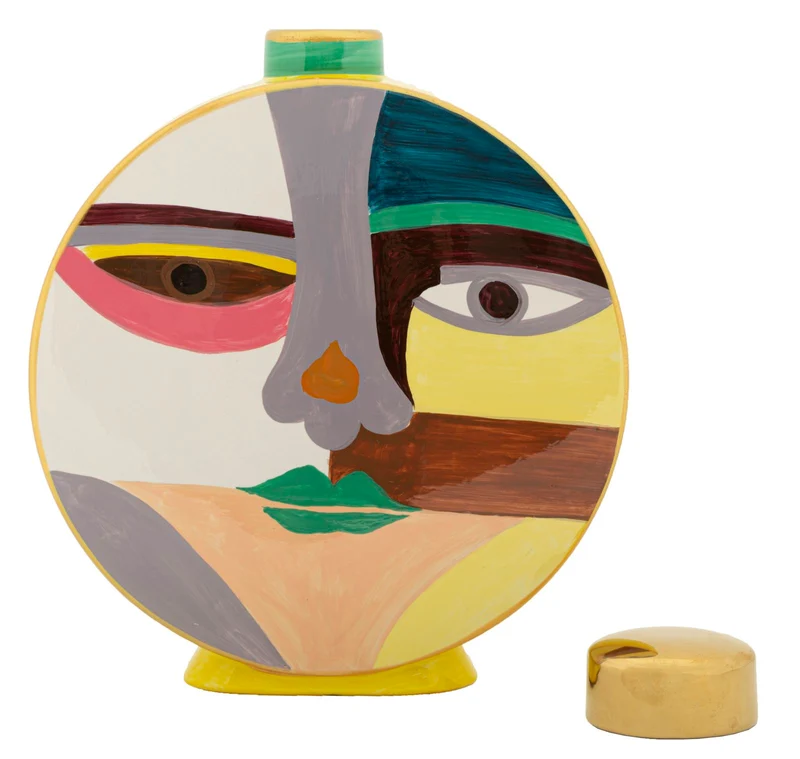 Vaso Piccassy Color Round 28x9x33 cm in Ceramica Multicolor
