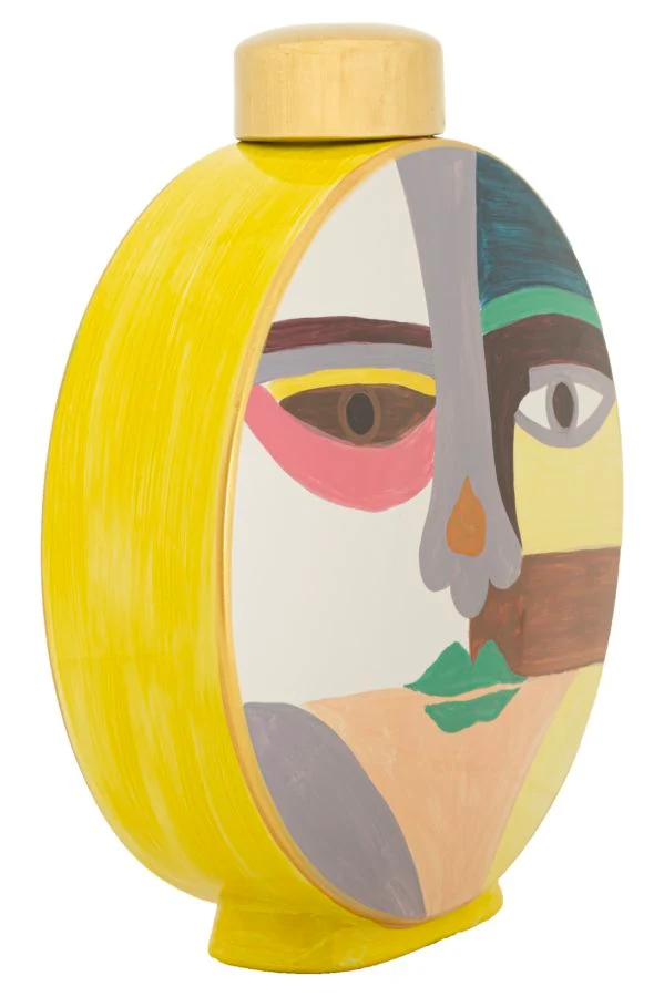 Vaso Piccassy Color Round 28x9x33 cm in Ceramica Multicolor