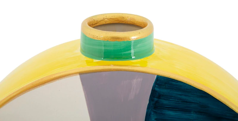 Vaso Piccassy Color Round 28x9x33 cm in Ceramica Multicolor
