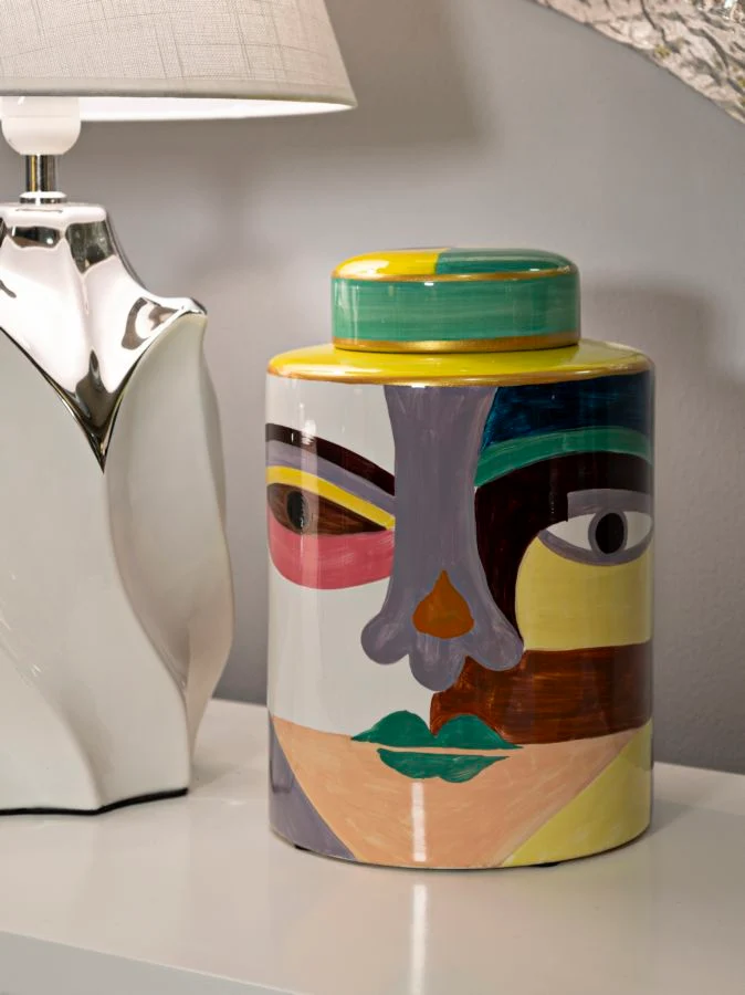 Vaso Piccassy Color Top Ø19x28 cm in Ceramica Multicolor