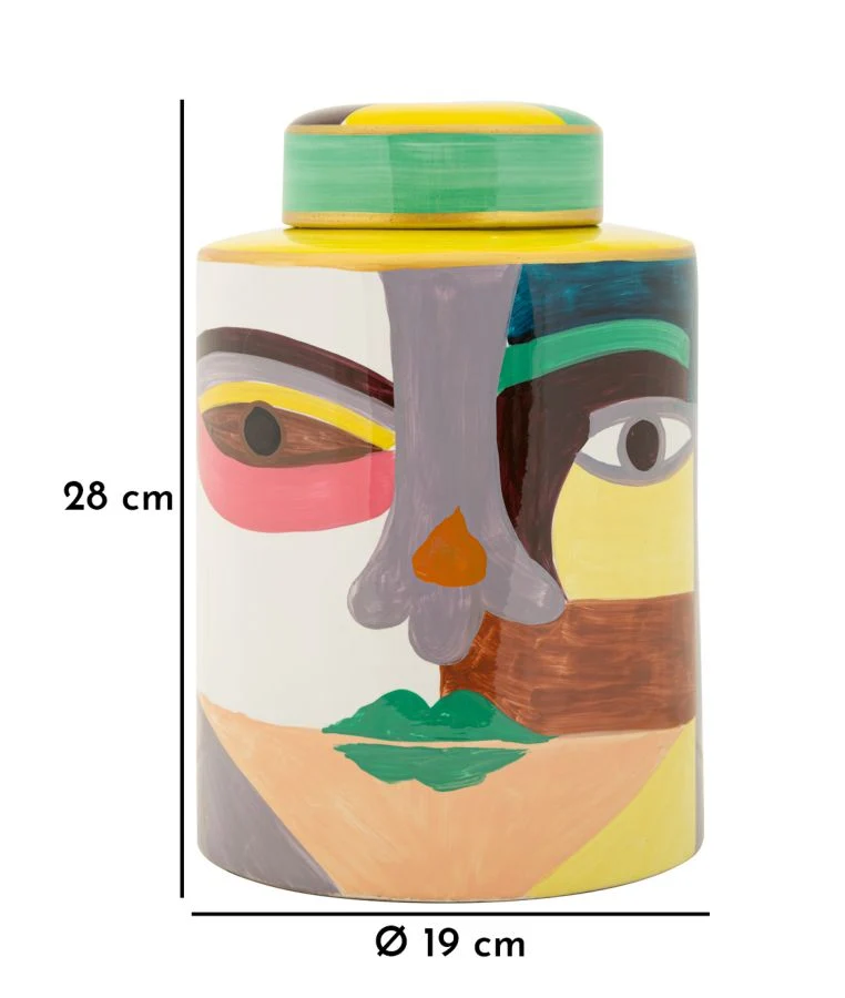 Vaso Piccassy Color Top Ø19x28 cm in Ceramica Multicolor