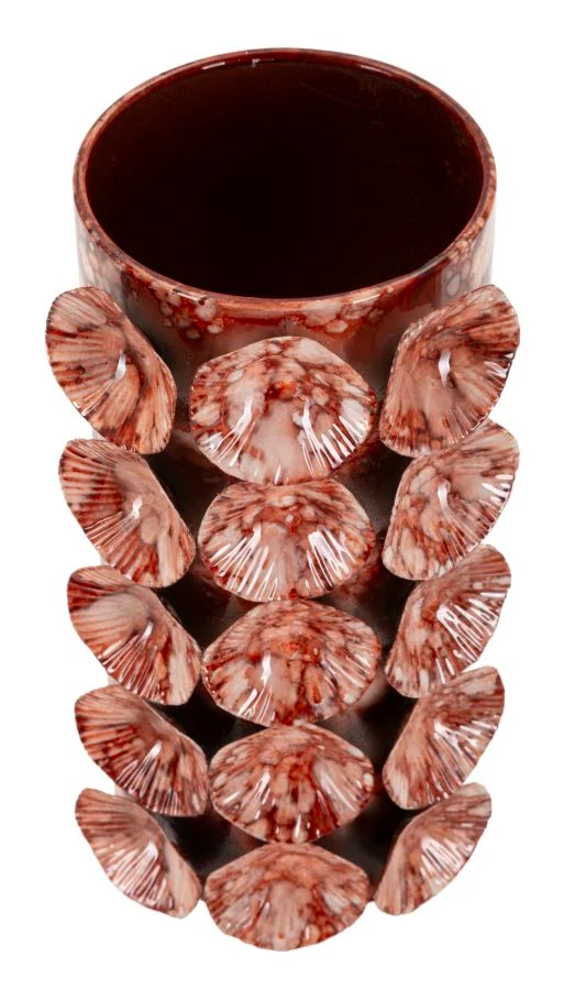 Vaso Drop 12,5x12,5x24 cm in Ferro Rosso