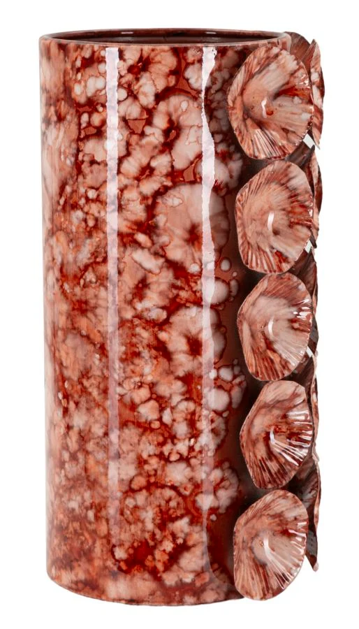 Vaso Drop 12,5x12,5x24 cm in Ferro Rosso