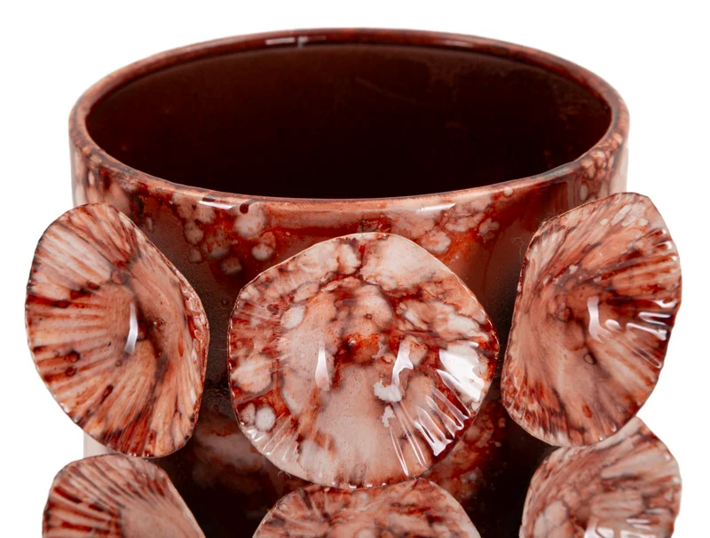 Vaso Drop 12,5x12,5x24 cm in Ferro Rosso