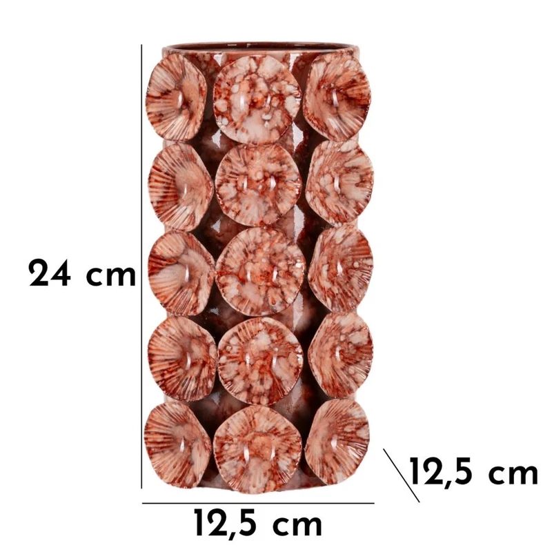 Vaso Drop 12,5x12,5x24 cm in Ferro Rosso