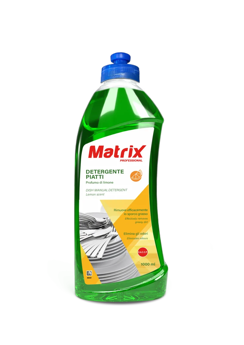 Detergente per lavaggio manuale stoviglie Matrix Piatti Limone 1 litro DISPONIBILE IN 7 GIORNI LAVORATIVI