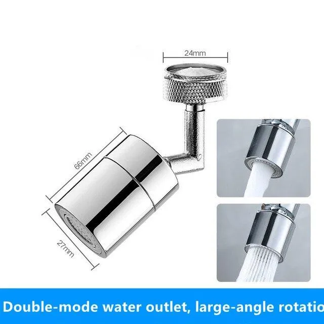 Aquavon FlexiTap – 1080° Draaibare Kraanadapter van Koper met Twee Waterstanden
