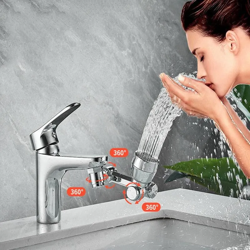 Aquavon FlexiTap – 1080° Draaibare Kraanadapter van Koper met Twee Waterstanden