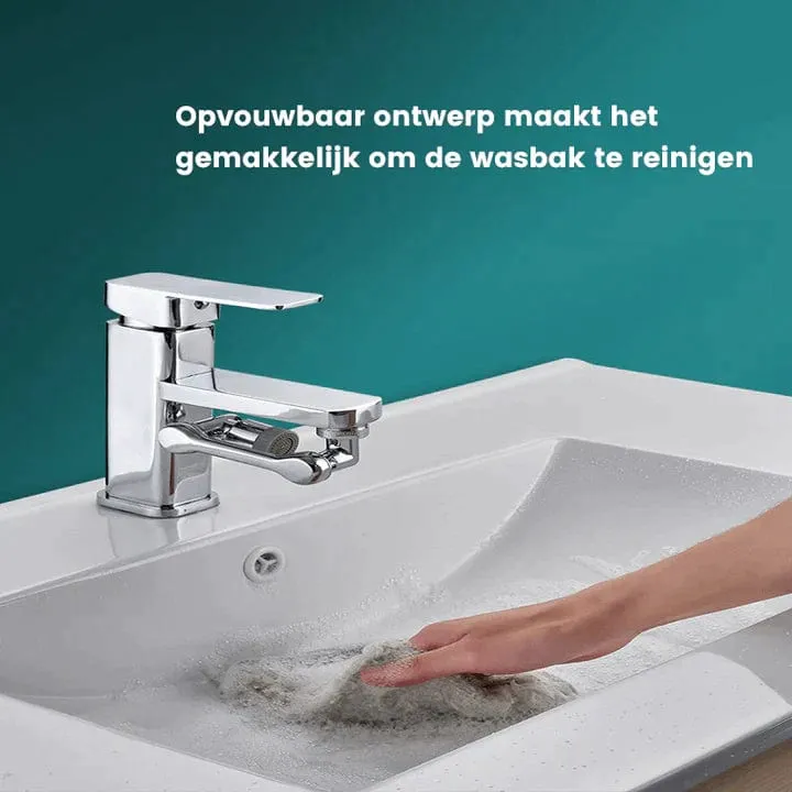 Aquavon FlexiTap – 1080° Draaibare Kraanadapter van Koper met Twee Waterstanden