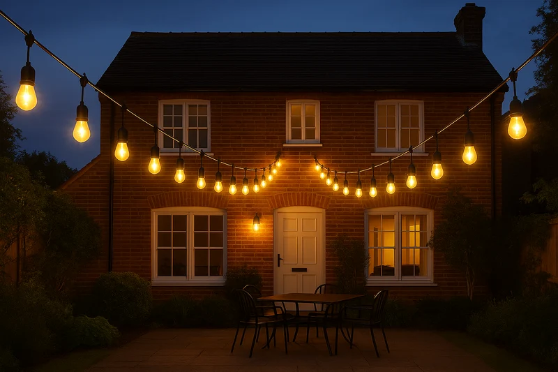 Festelio Tuinverlichting – 48FT Lichtslinger met 15 LED-Lampen & Warme 2700K Gloed