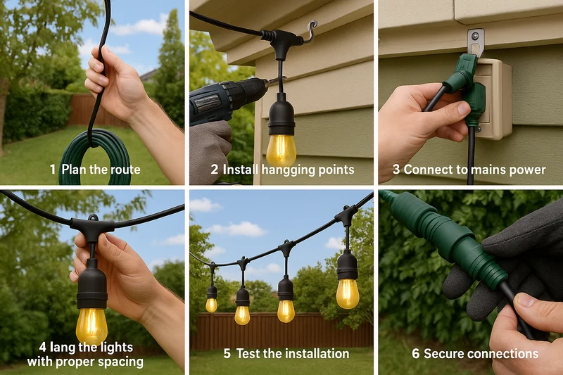Festelio Tuinverlichting – 48FT Lichtslinger met 15 LED-Lampen & Warme 2700K Gloed