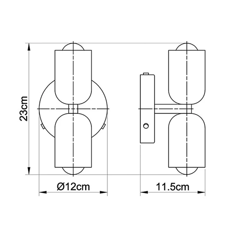 Adjustable double-head retro wall sconce for interiors