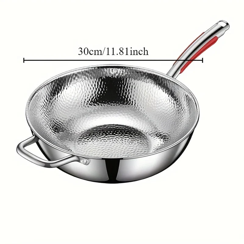 Titanium Wok – Ronde Bodem voor Inductie, Lichtgewicht & Snelle Warmteverdeling