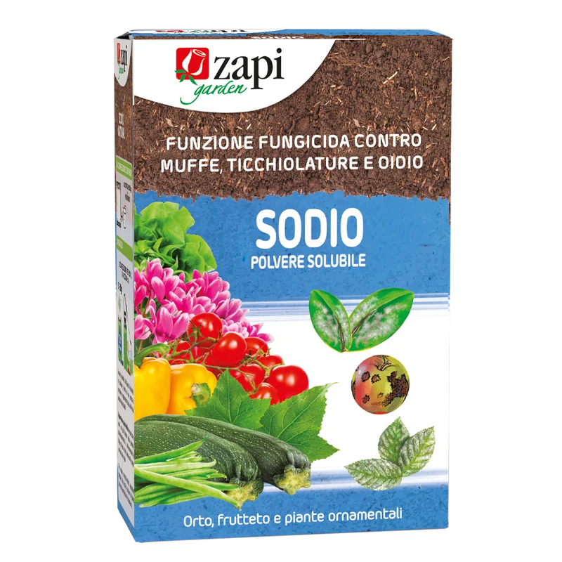 Bicarbonato di sodio corroborante in polvere solubile per piante Zapi Sodio Bio 500 g