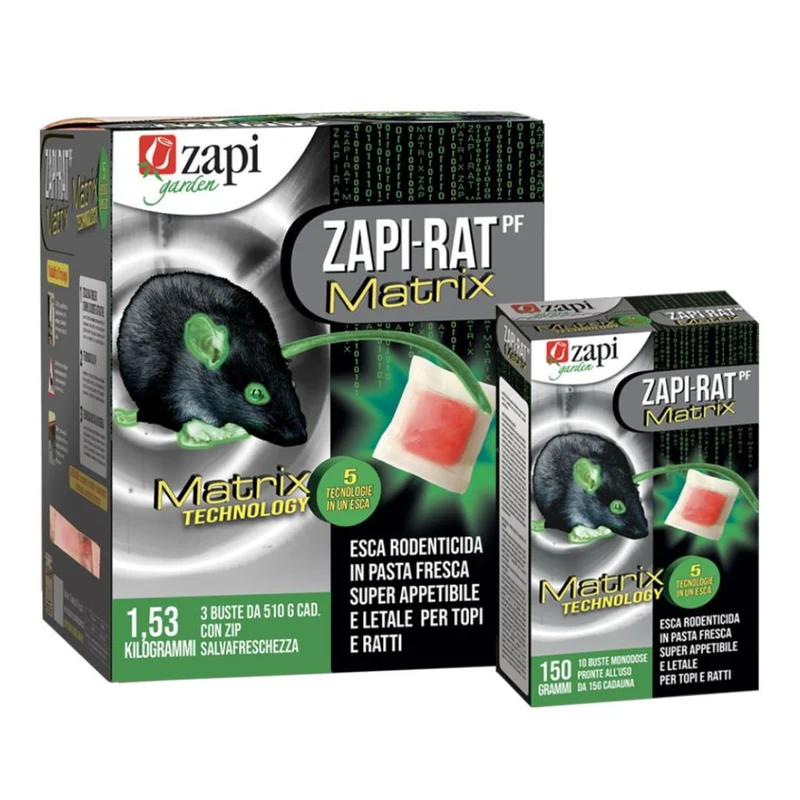 Esca rodenticida in pasta per topi e ratti Zapi-Rat Matrix Pasta 150 g