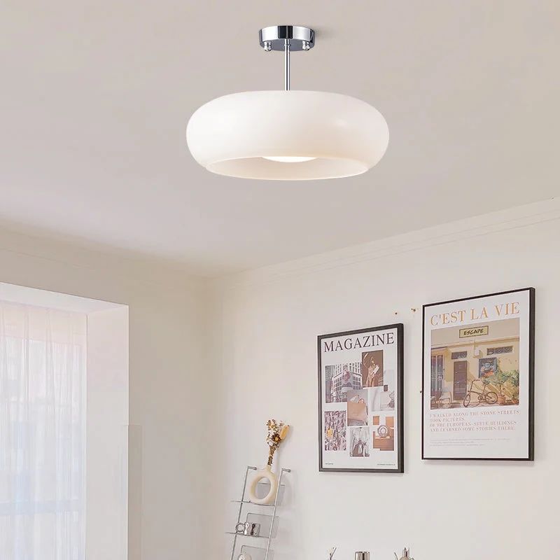 Classic Amber Glass Round Ceiling Lamp