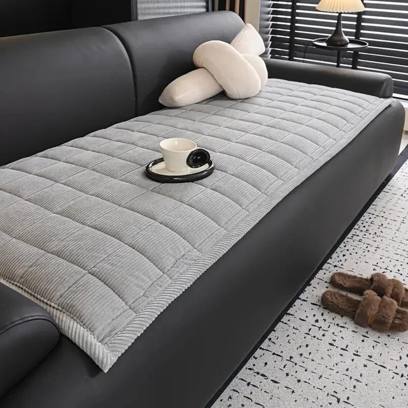 Washable quilted decorative protective throw for sofa