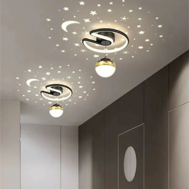 Round Dimmable LED Ceiling Lamp Star Pattern Kids' Room