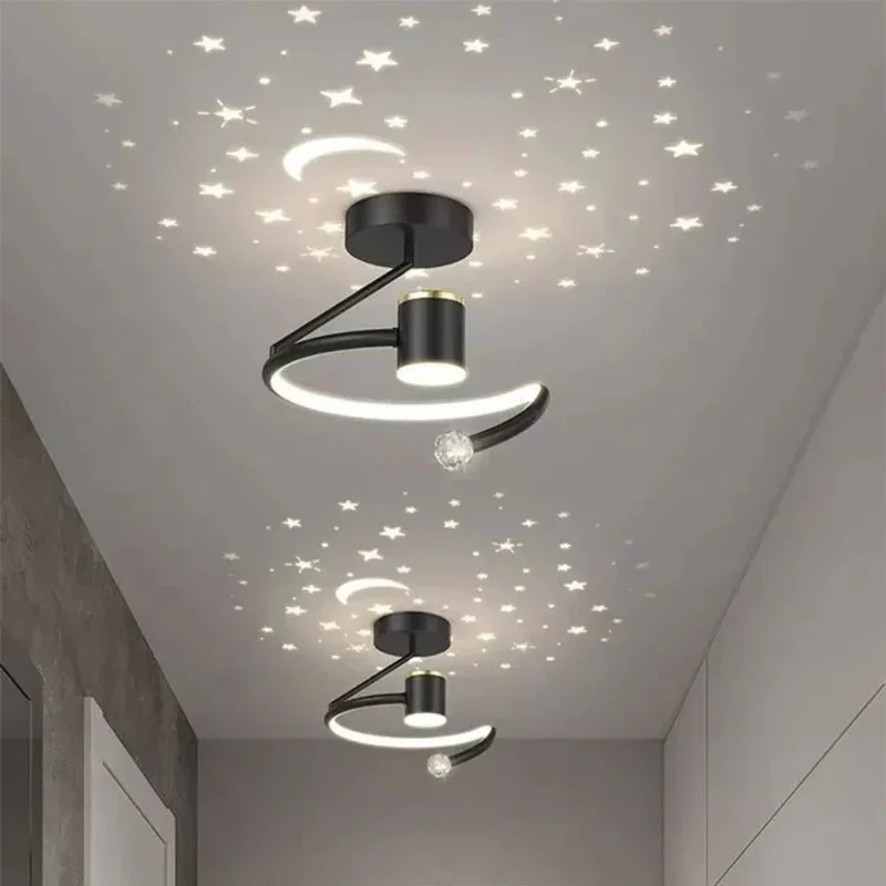 Round Dimmable LED Ceiling Lamp Star Pattern Kids' Room