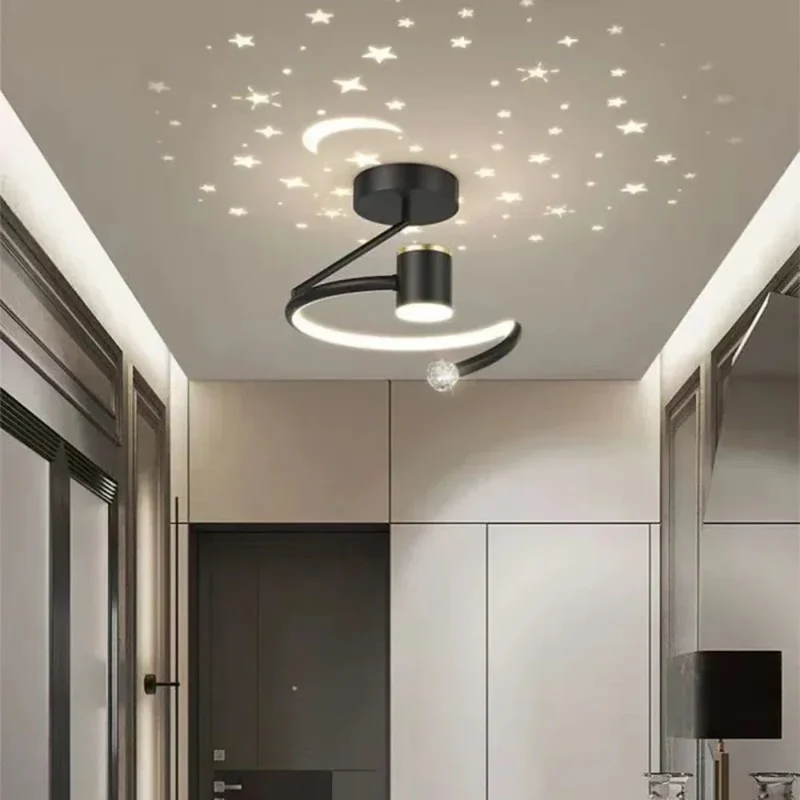 Round Dimmable LED Ceiling Lamp Star Pattern Kids' Room