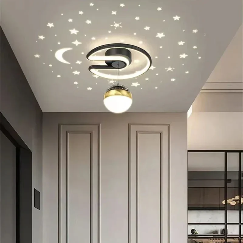 Round Dimmable LED Ceiling Lamp Star Pattern Kids' Room