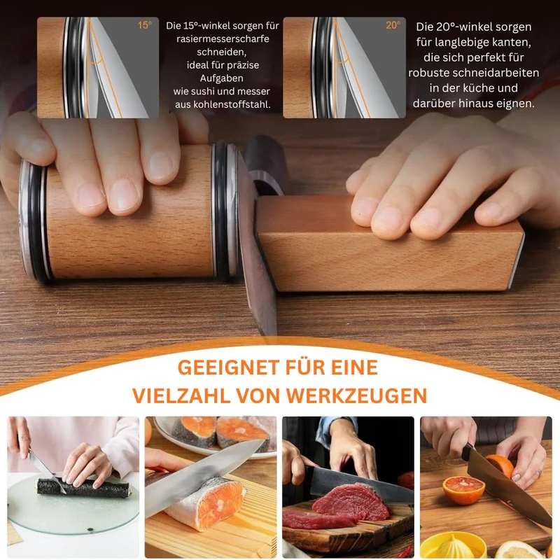 Compact kitchen knife sharpener with angle guide