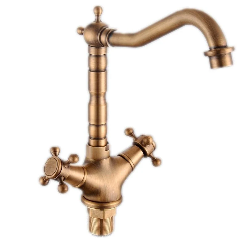 Vintage-style washbasin faucet with two handles