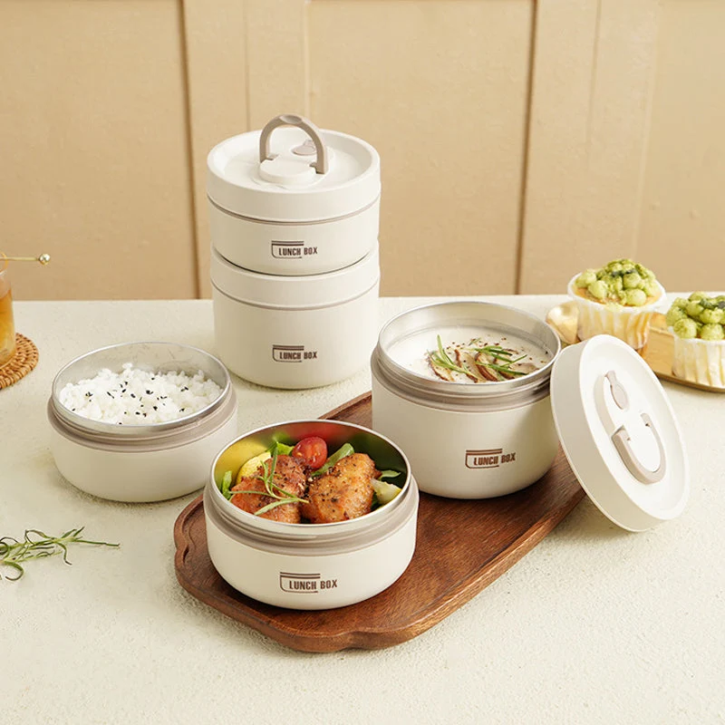 Multi-level insulated lunch container set with carrying bag