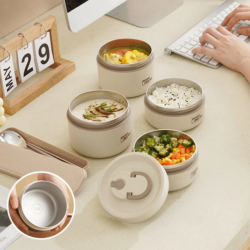 Multi-level insulated lunch container set with carrying bag