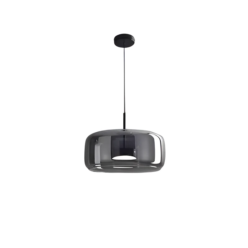 Retro-style ceiling lamp with triple glass shade and adjustable LED lighting