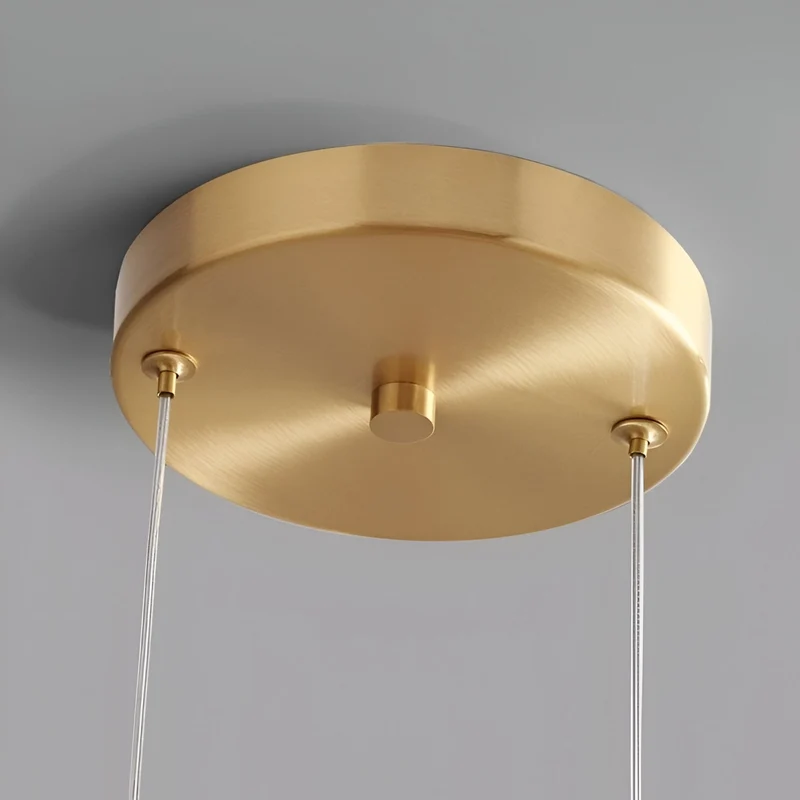 Retro-style ceiling lamp with triple glass shade and adjustable LED lighting