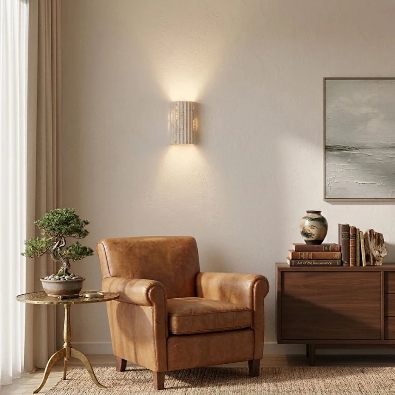Modern wall-mounted LED lamp with soft, warm light for interiors