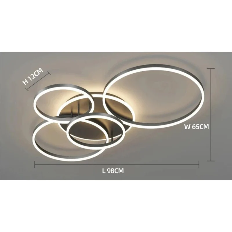 Black, modern, round LED ceiling lamp for recessed mounting – interior lighting