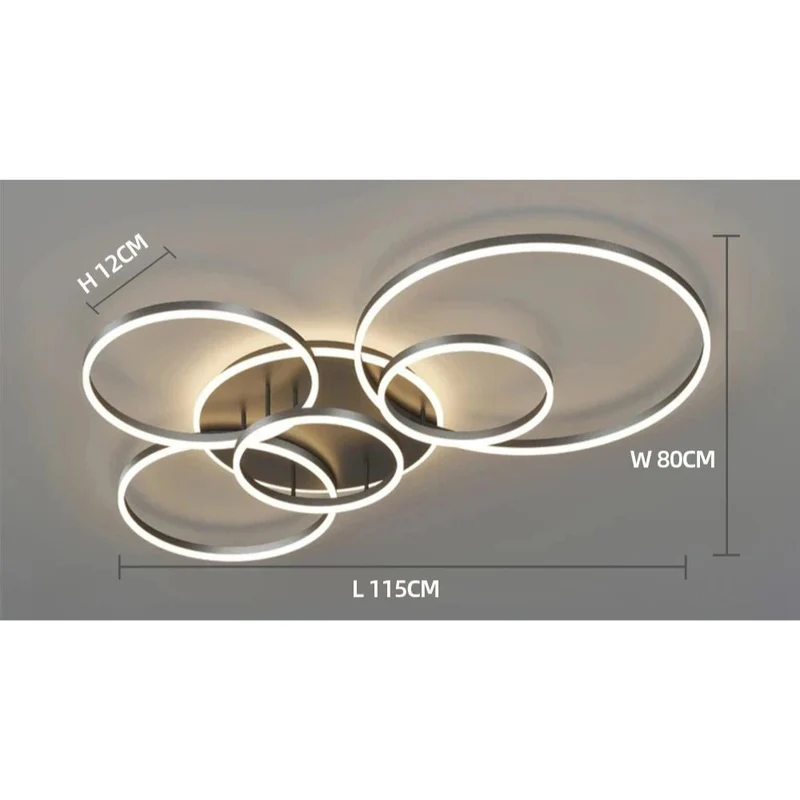 Black, modern, round LED ceiling lamp for recessed mounting – interior lighting