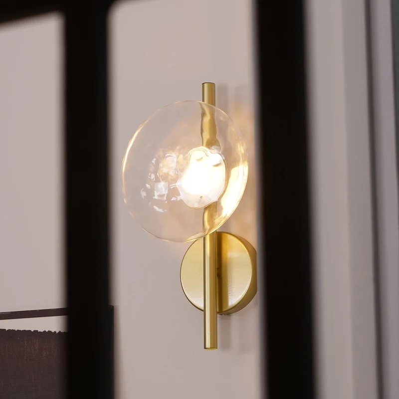 Nordic – round wall lamp with textured finish, modern interior fixture