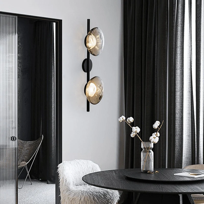 Nordic – round wall lamp with textured finish, modern interior fixture