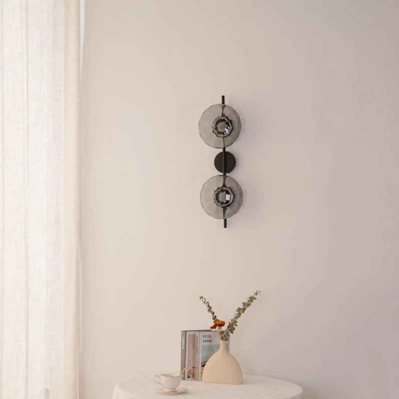 Nordic – round wall lamp with textured finish, modern interior fixture