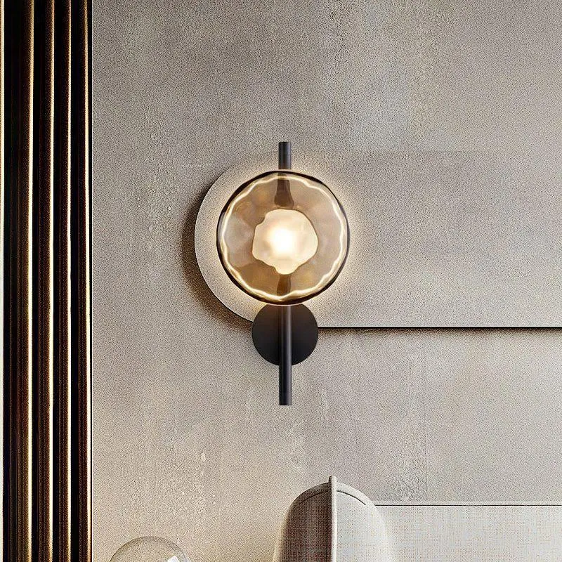Nordic – round wall lamp with textured finish, modern interior fixture