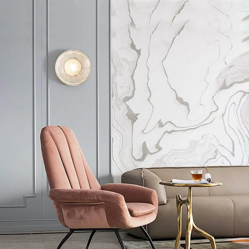 Nordic – round wall lamp with textured finish, modern interior fixture