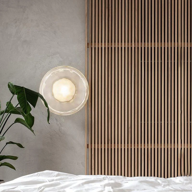 Nordic – round wall lamp with textured finish, modern interior fixture