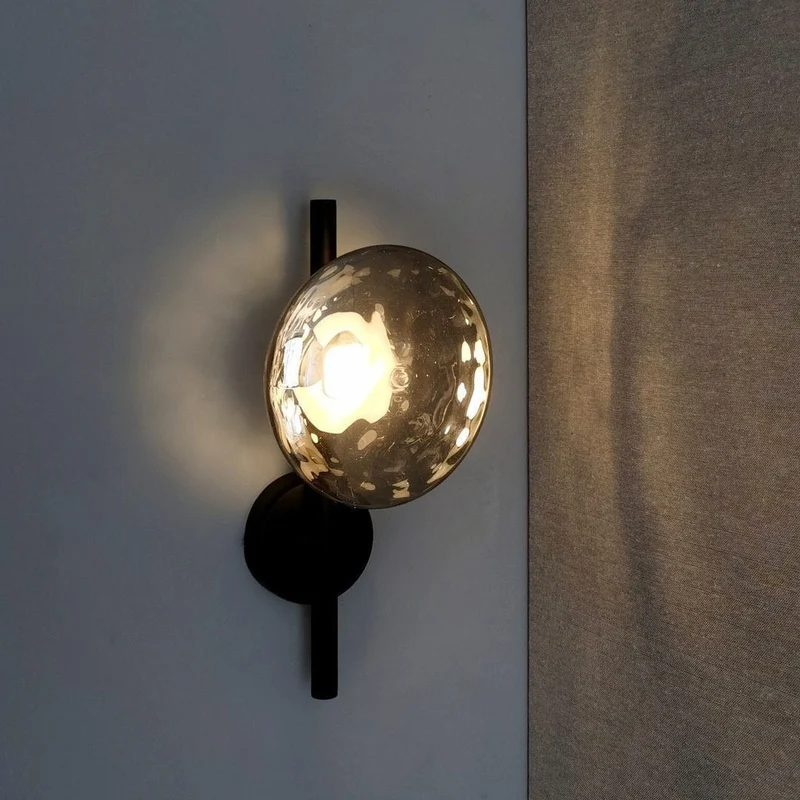 Nordic – round wall lamp with textured finish, modern interior fixture