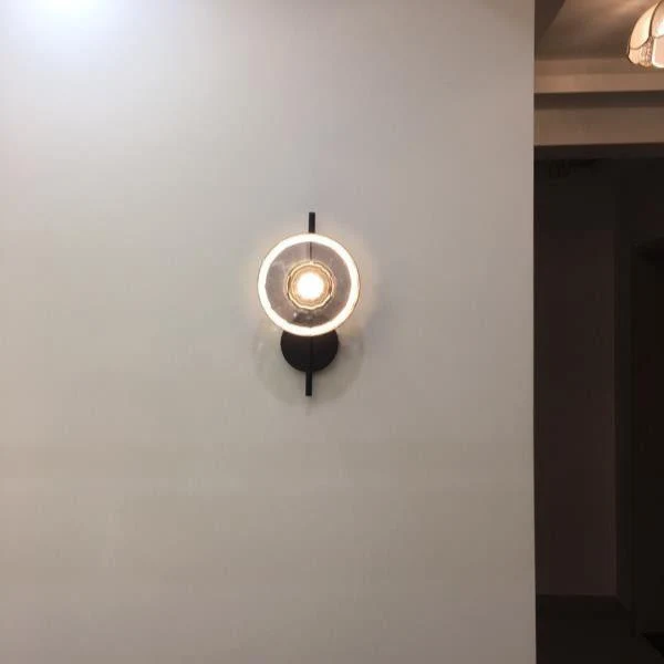 Nordic – round wall lamp with textured finish, modern interior fixture